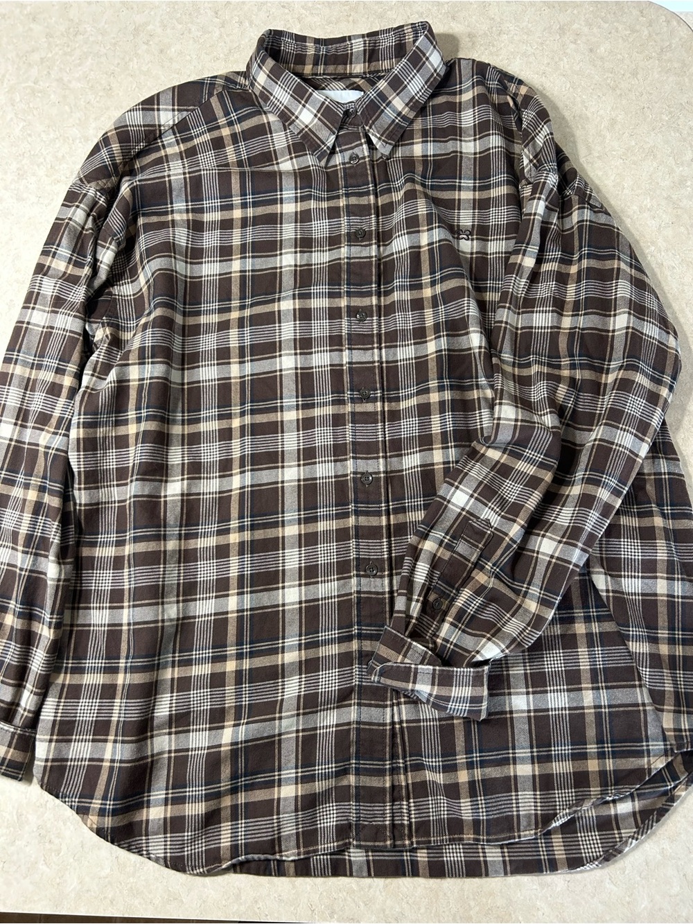 Sunday Best Brown & Cream Plaid Button-Down Shirt